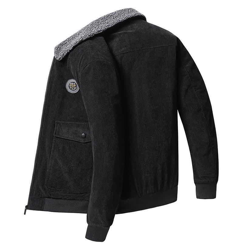 Men's Jacket – Corduroy – Loose Fit – Wool Lining – Button Closure – Casual Look