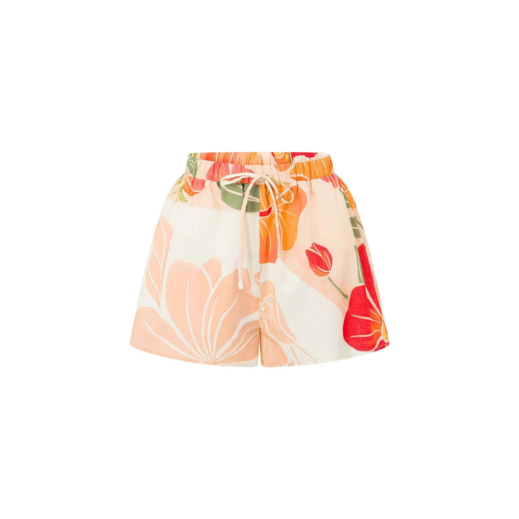 Dame Top – Løs Pasform – Bomuldsblanding – Spaghetti Stropper – Blomstermønster