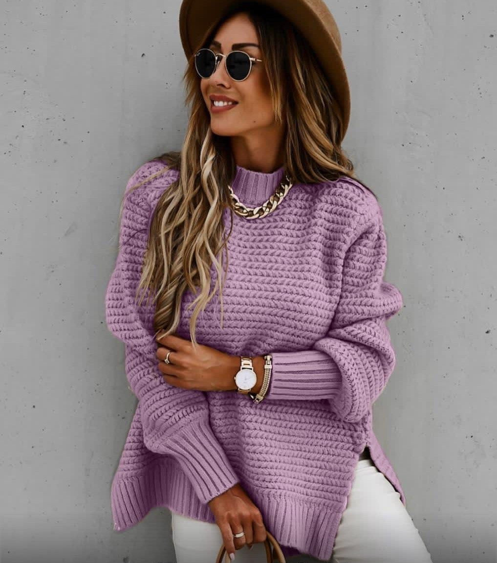 Women's Pullover Sweater – Oversized Fit – Ribbed Knit – Soft Texture – Casual Look