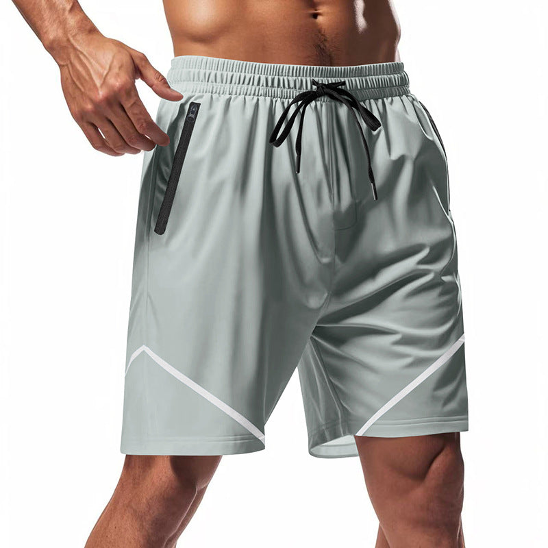 Men's Training Shorts – Quick-Drying – Loose Fit – Knee-Length – Zipper Pockets