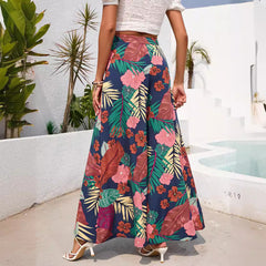 Women's Maxi Skirt – Flared Fit – Floral Pattern – Elastic Waist – Breathable Fabric
