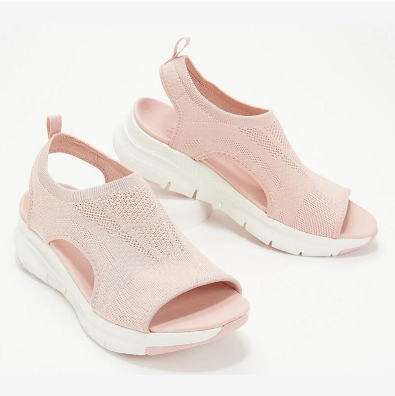 Women's Sports Sandals - Breathable Knit - Shock-Absorbing Sole - Slip-on Comfort