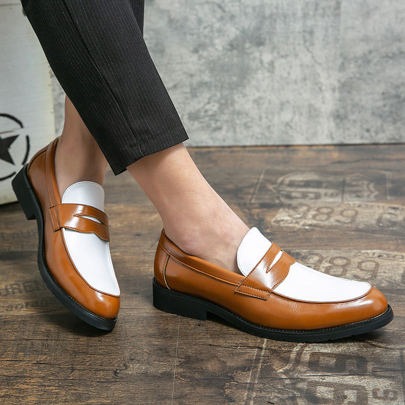 Herre Loafers – Poleret Læder – Slip-On – Tofarvet Design – Gummisål – Formelle og Casual