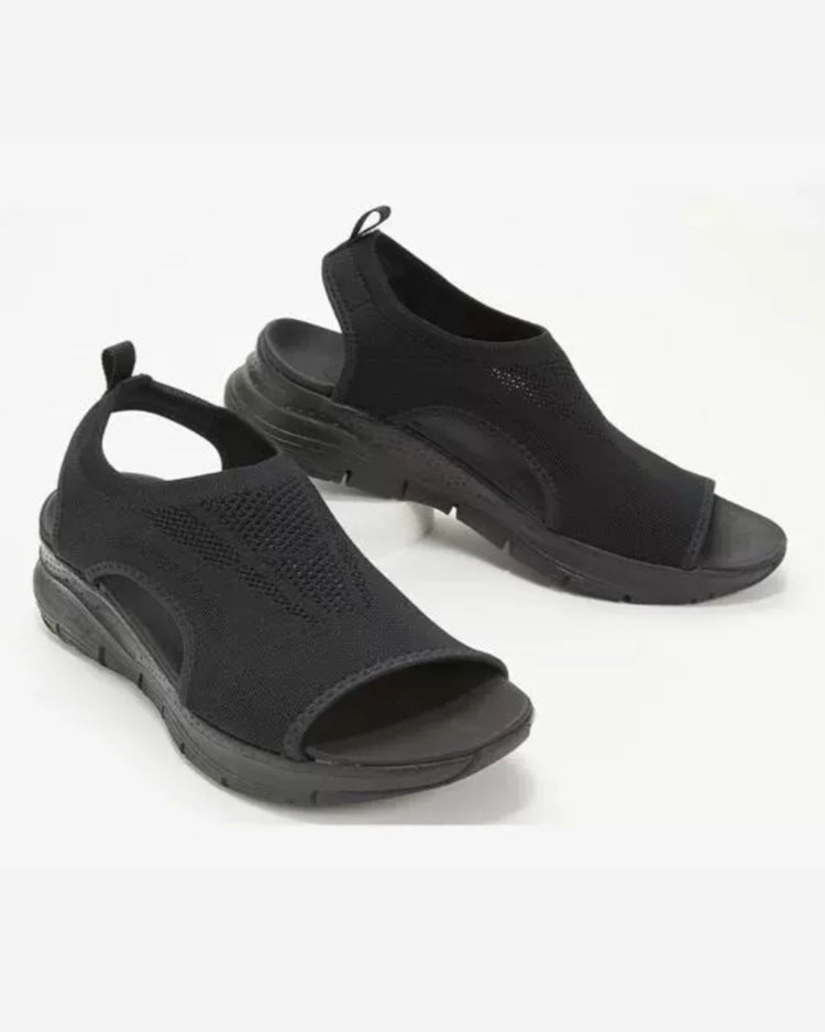 Women's Sports Sandals - Breathable Knit - Shock-Absorbing Sole - Slip-on Comfort
