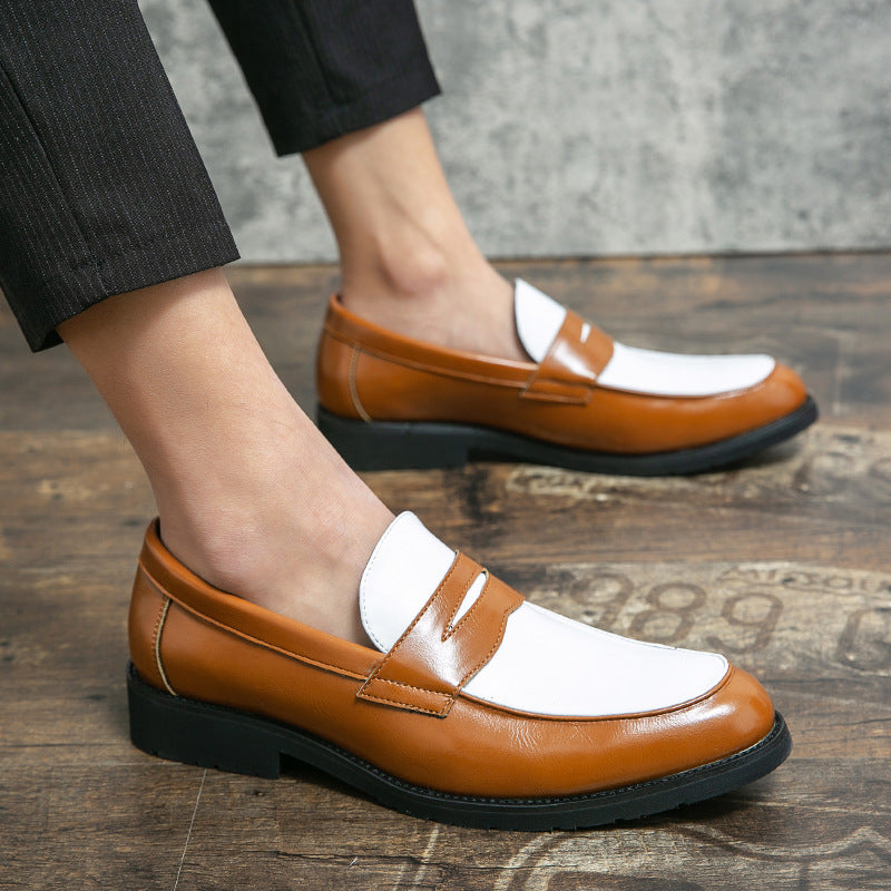 Herre Loafers – Poleret Læder – Slip-On – Tofarvet Design – Gummisål – Formelle og Casual