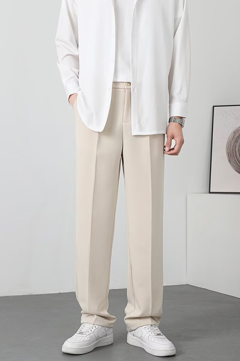 Herrebukser – Slim Fit – Let og Åndbart Materiale – Ankellængde – Smart Casual