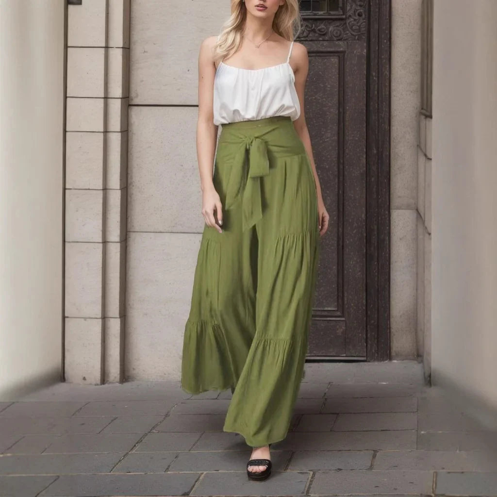 Women's Culottes – Wide Legs – Adjustable Waist – Natural Fibers – Bohemian Style