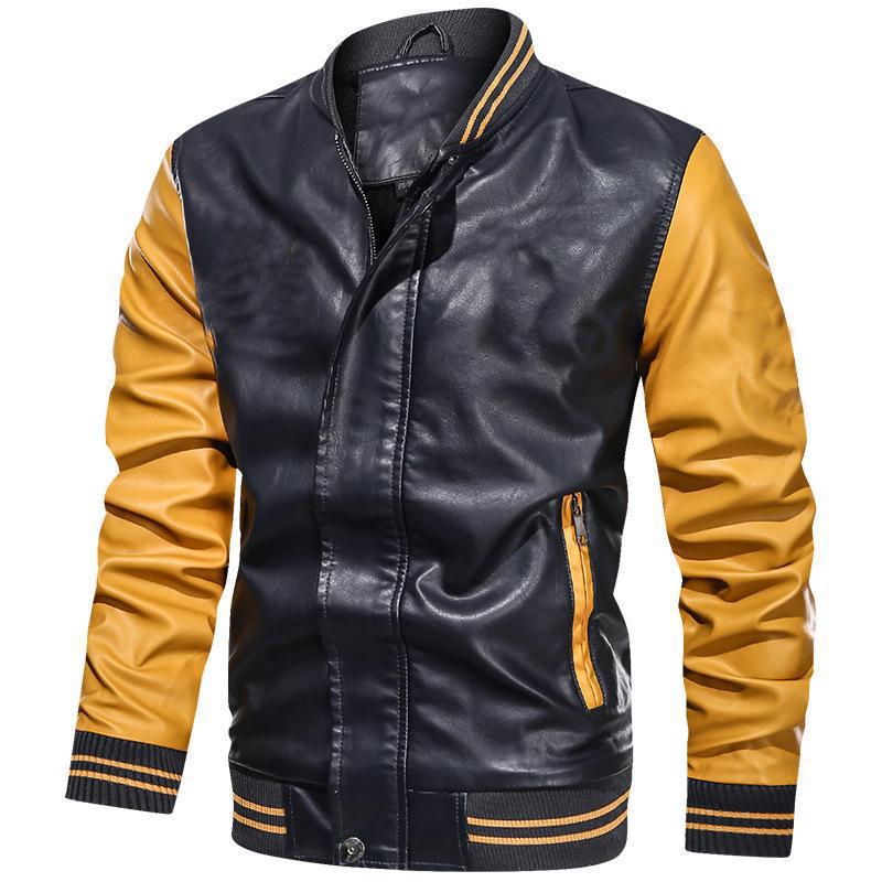 Men's Jacket – Slim Fit – Smooth Finish – Stand Collar – Zipper – Ribbed Edges
