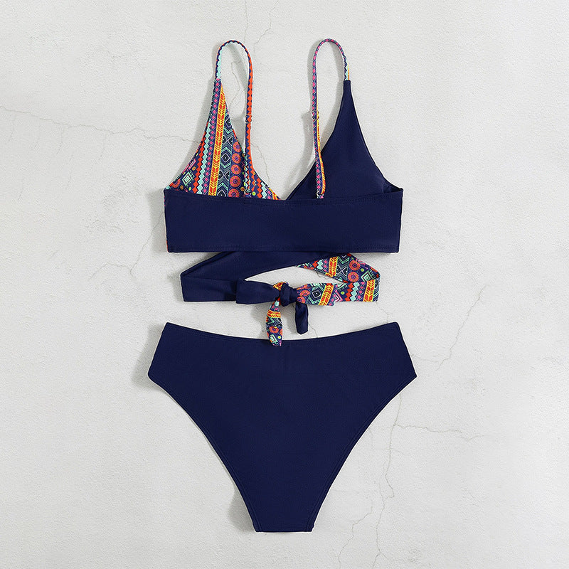 Women's Swimsuit – Tight Fit – Cutout – Geometric Pattern – Stretchable Comfort