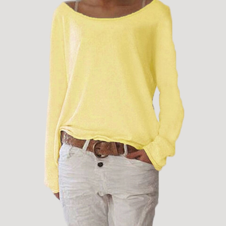 Harper Draped Off-Shoulder Blouse | Loose Fit Boat Neck Blouse