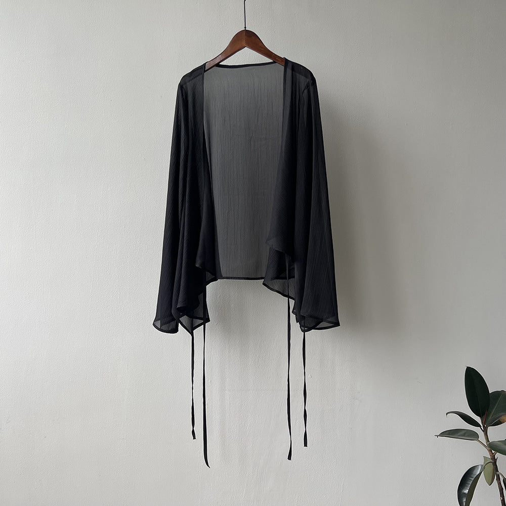 Dame Cardigan – Let og Åndbart – Løs Pasform – Åben Front – Lange Ærmer
