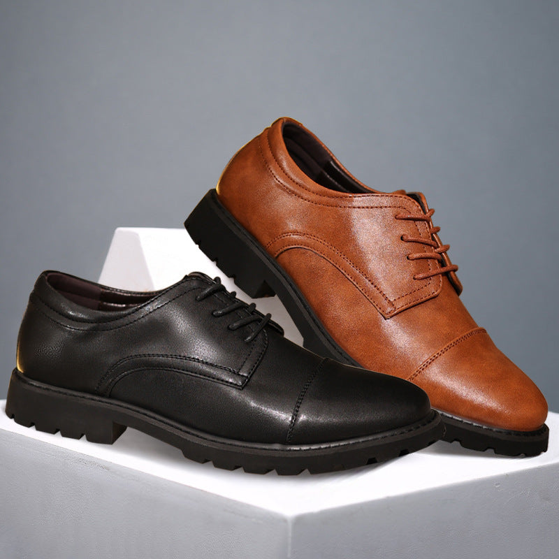 Herre Derby Sko – Læder – Cap Toe – Formelt Snit – Gummisål – Klassisk Design