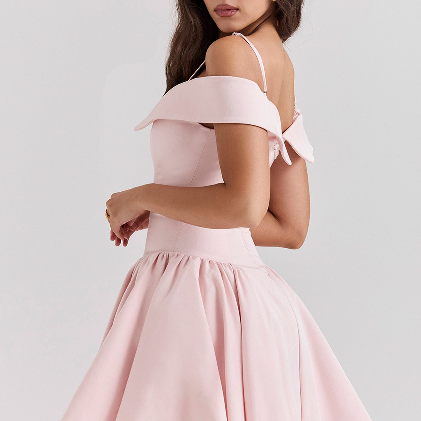 Kjole til kvinder – Off-shoulder – Spaghettistropper – A-line – Figursyet talje