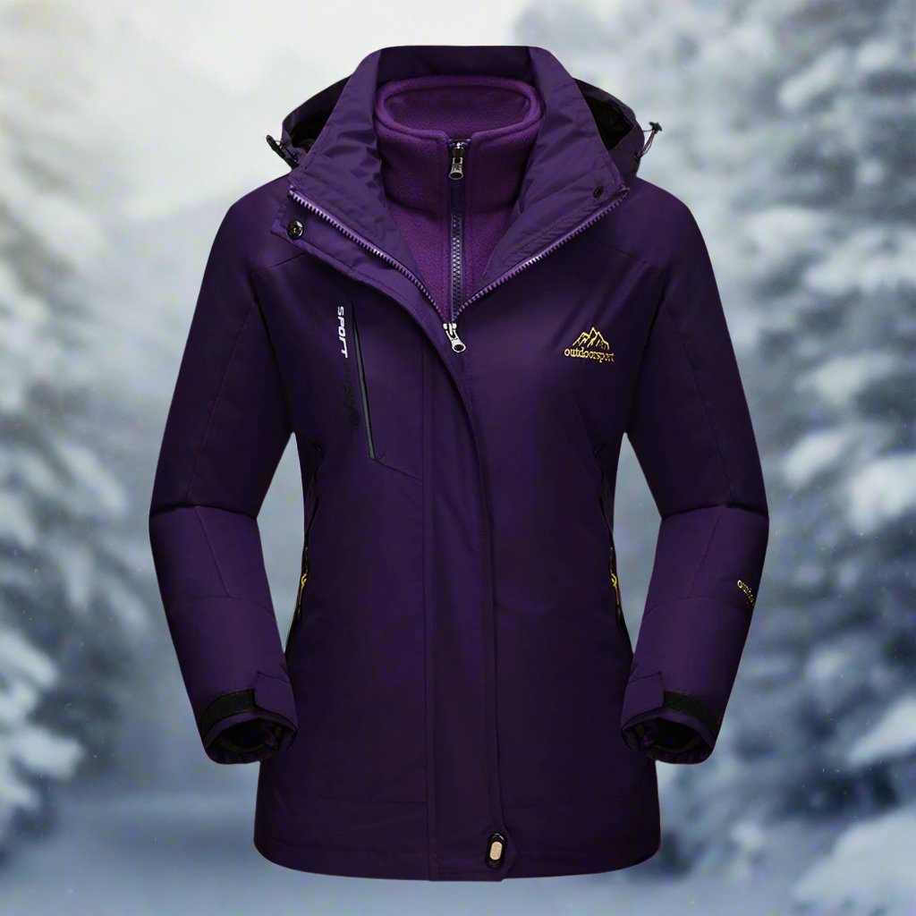 Women's Winter Jacket - Waterproof and Windproof - Insulated with Hood - Adjustable Cuffs