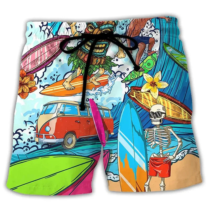 Men's Swim Shorts – Regular Fit – Quick-Drying – Adjustable Waist – Bohemian Print