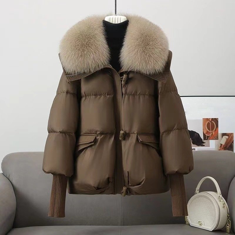 Women’s Jacket - Synthetic - Oversized Fit - Quilted - Faux Fur Collar - Hip Length