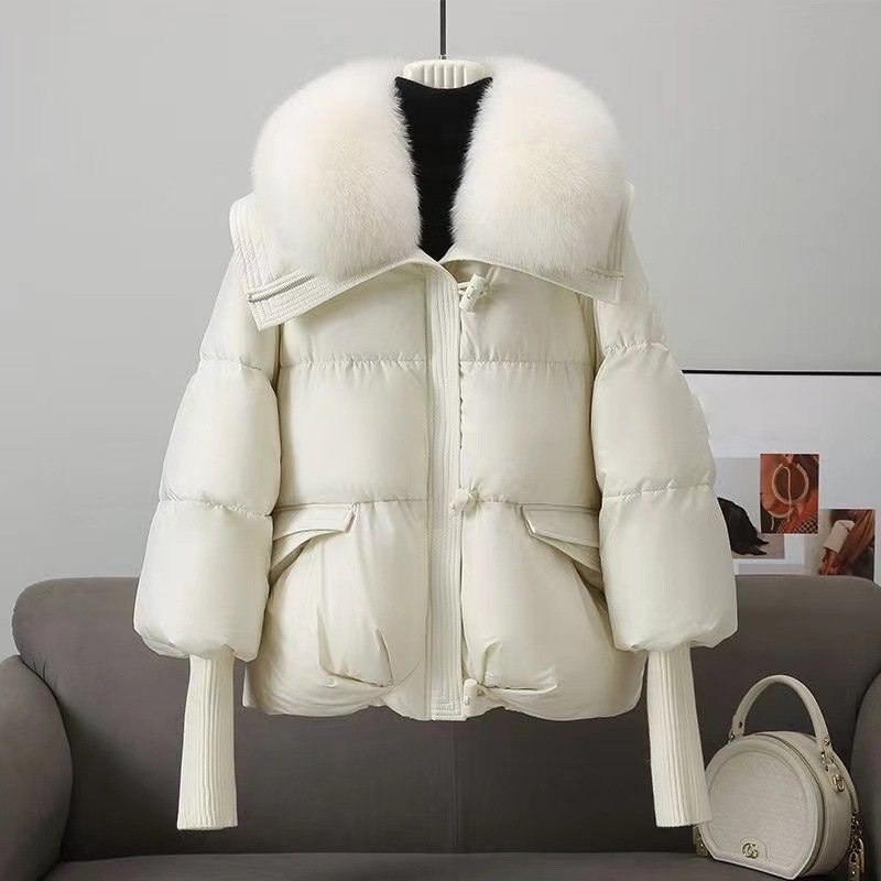Women’s Jacket - Synthetic - Oversized Fit - Quilted - Faux Fur Collar - Hip Length