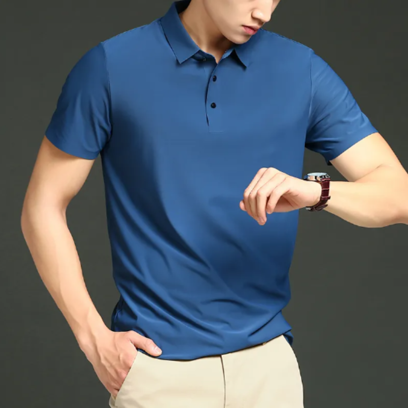 Men's Polo Shirt – Slim Fit – Lightweight Luxury Fabric – Short Sleeves – Breathable