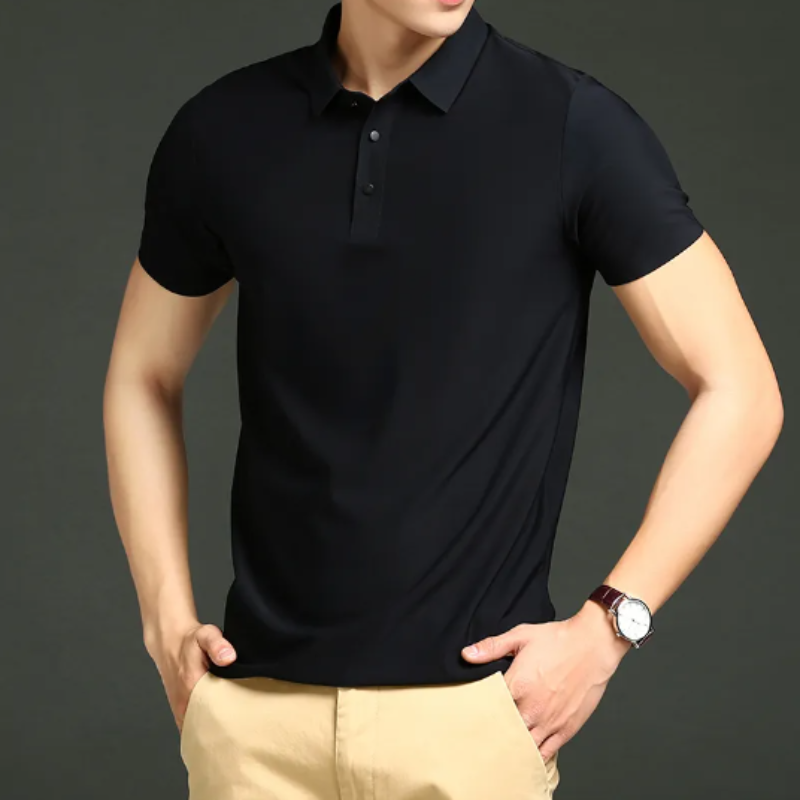 Men's Polo Shirt – Slim Fit – Lightweight Luxury Fabric – Short Sleeves – Breathable