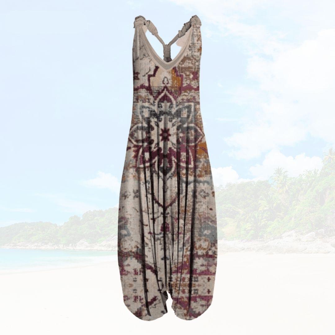 Women's Jumpsuit – Relaxed Fit – Sleeveless – Light Breathable Fabric – Full Length