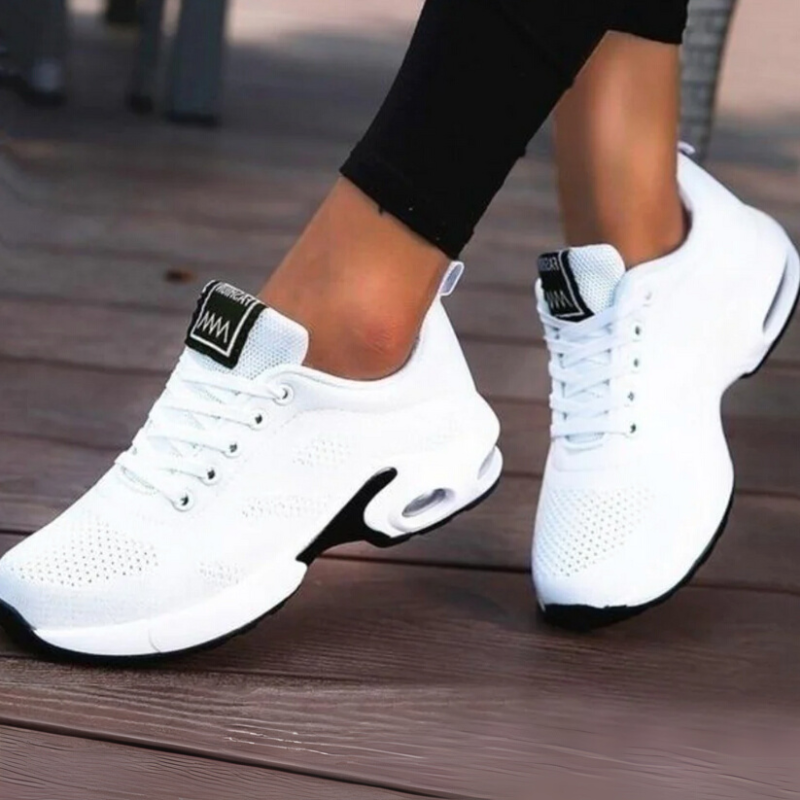 Dame Sneakers - Åndbart Mesh - Stødabsorberende Sål - Snørelukning Komfort Fit