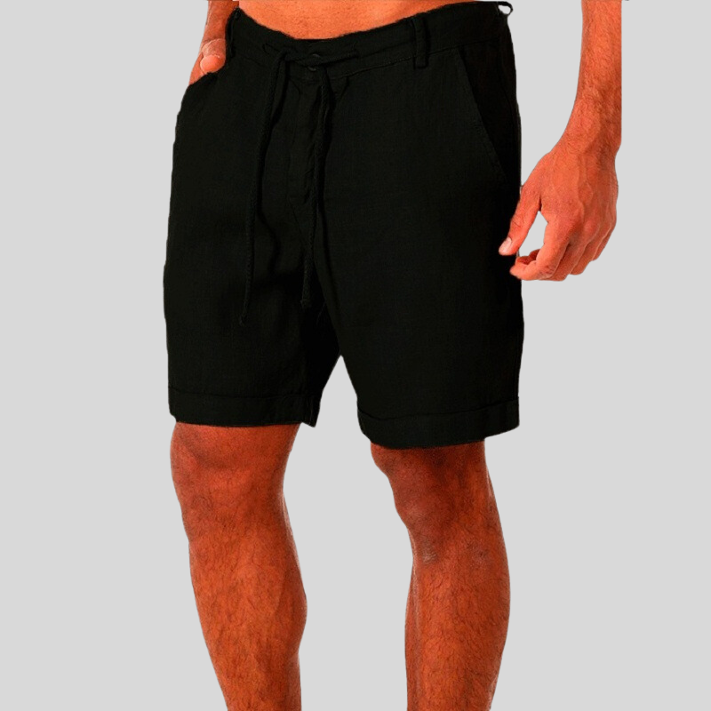 Herre Shorts - Åndbar Hørblanding - Afslappet Pasform - Justerbar Snøre & Bæltestropper