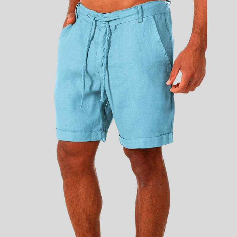 Herre Shorts - Åndbar Hørblanding - Afslappet Pasform - Justerbar Snøre & Bæltestropper