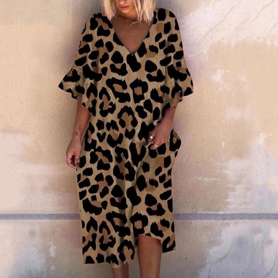 Marie-Christine - Maxi Dress with Leopard Print