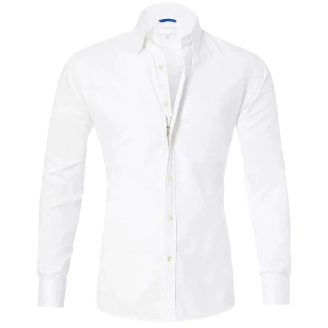 Men's Shirt - Non-Iron - Slim Fit - Long-Sleeved Classic Button Closure