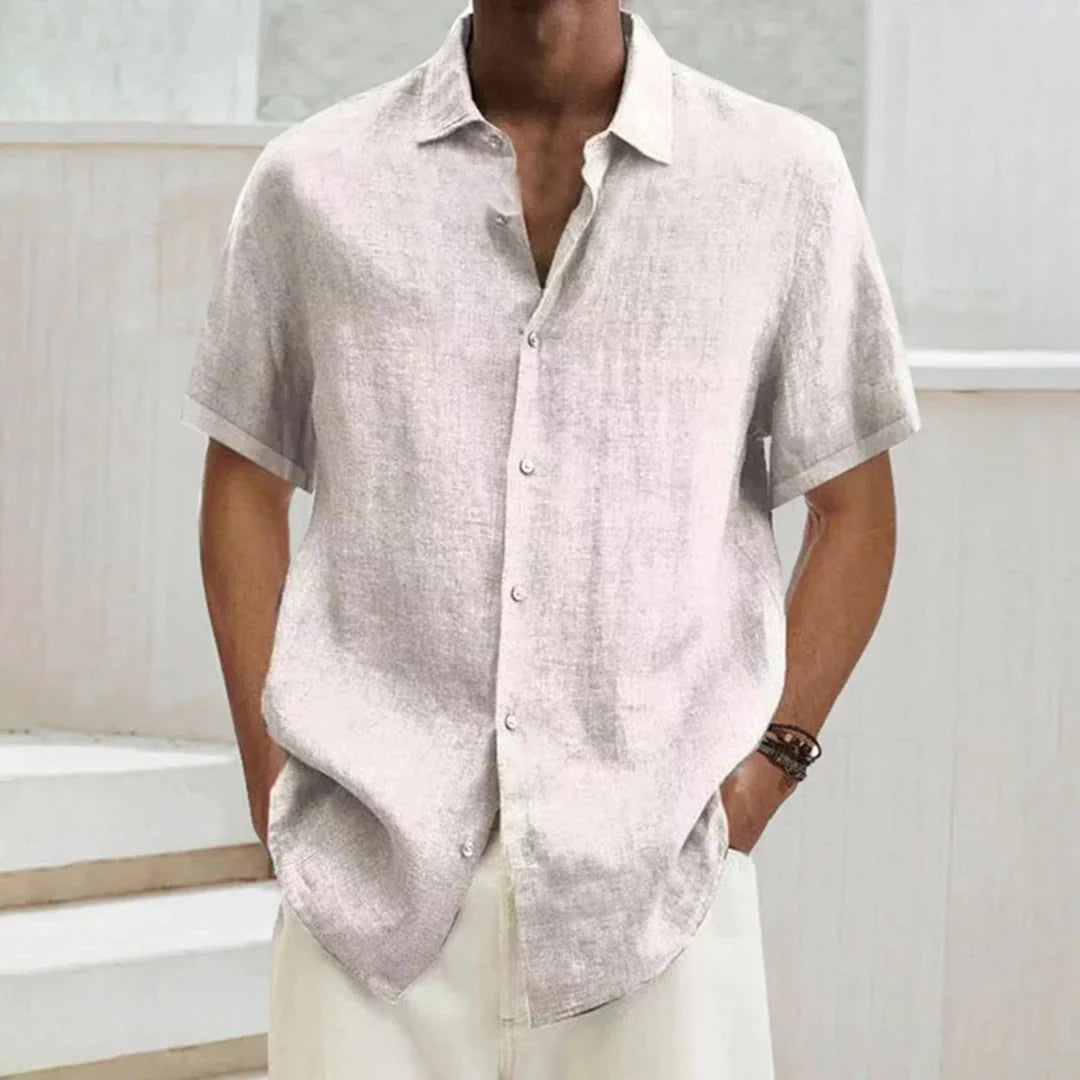 Men's Shirt – Relaxed Fit – Button Closure – Short Sleeve – Light and Breathable