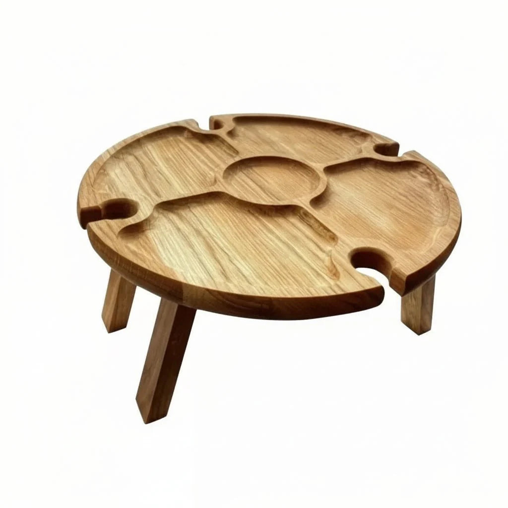 Folding Picnic Table With Integrated Wine Holder