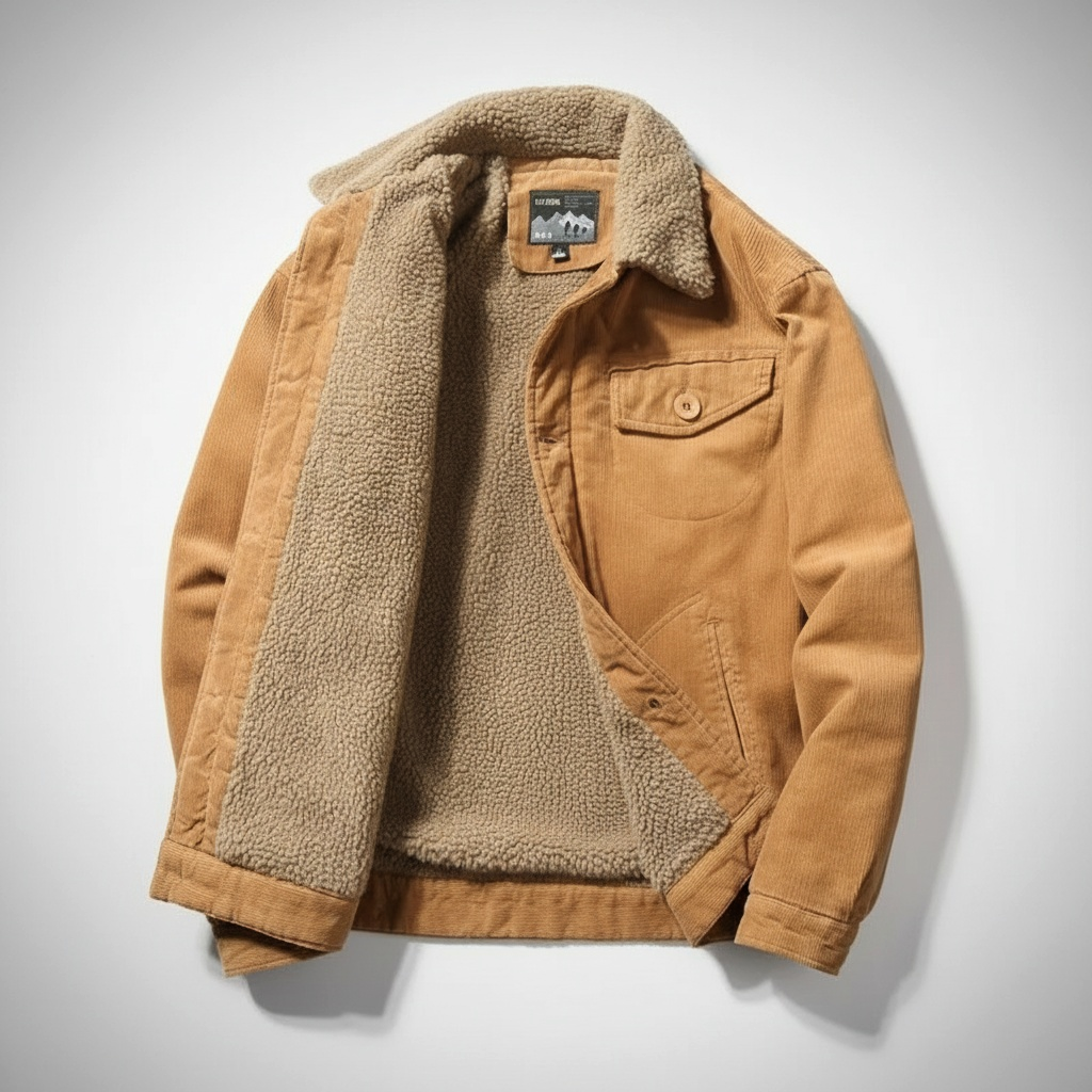 Arthur Corduroy Jacket | Shearling Collar Sherpa Lined Jacket