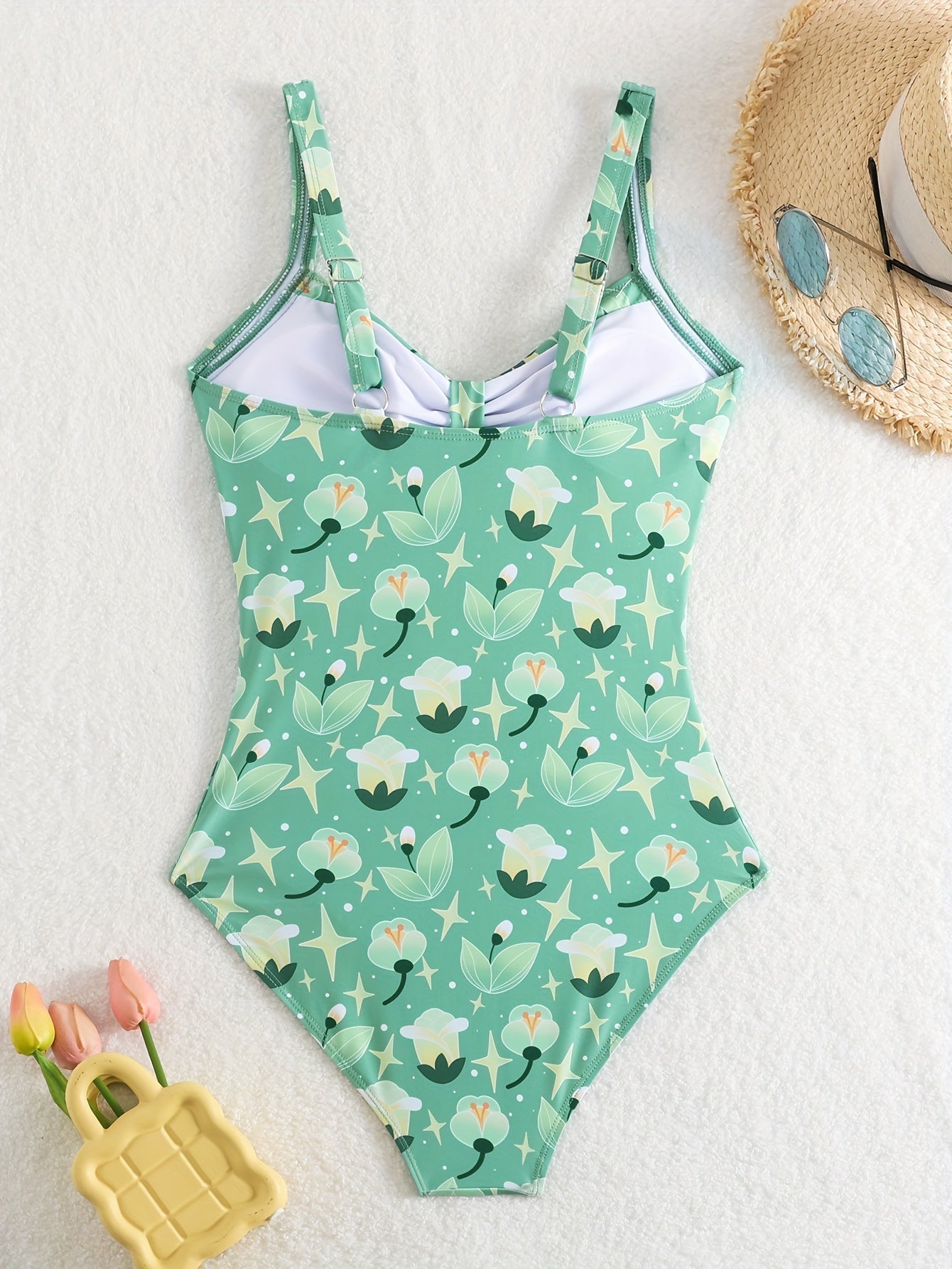 Swimsuit for Women – Shaping Fit – Ruched Bust – Floral Print – Full Coverage