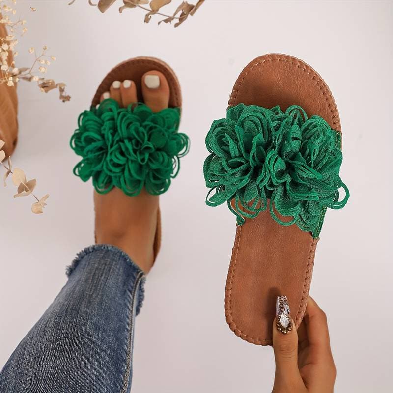 Dame Sandaler - Flad Sål - Blomsterdetalje - Komfort & Stil til Hverdag