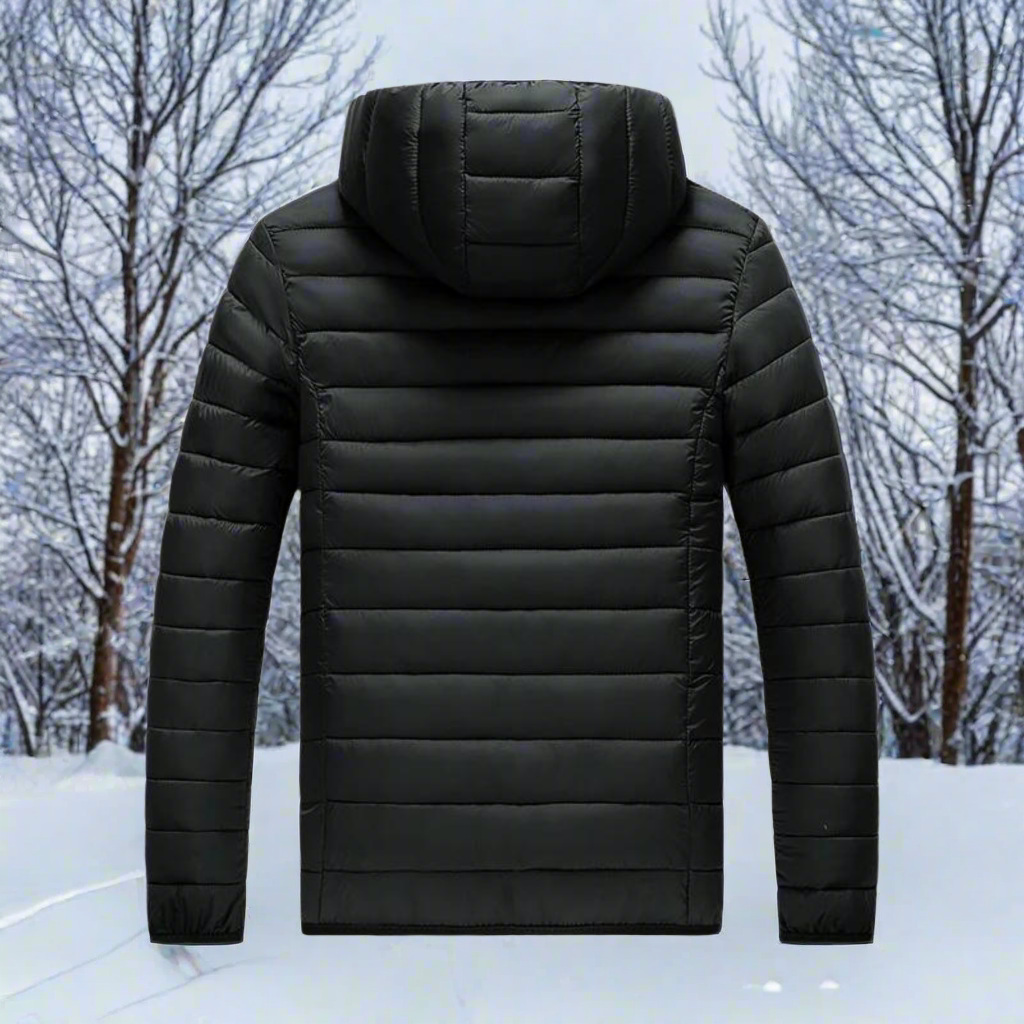 Men's Down Jacket - Lightweight Quilted Design - Detachable Hood - Windproof and Warm