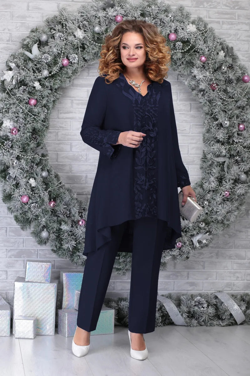 Women's Blouse – Embroidered Design – Asymmetric Hem – Relaxed Fit – Light and Breathable