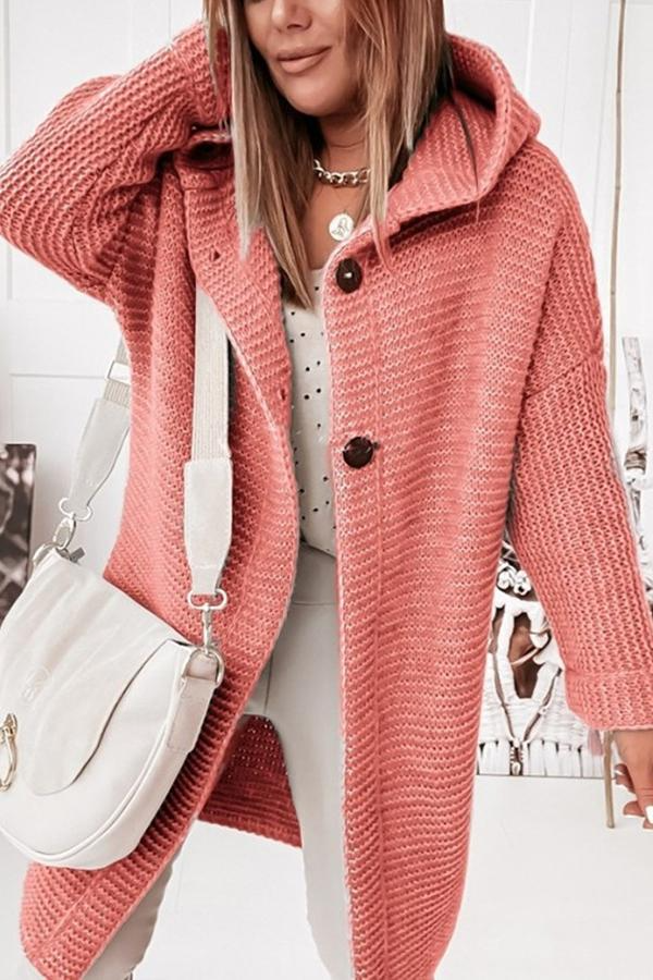 Women’s Cardigan - Knit - Hooded - Longline - Button Front