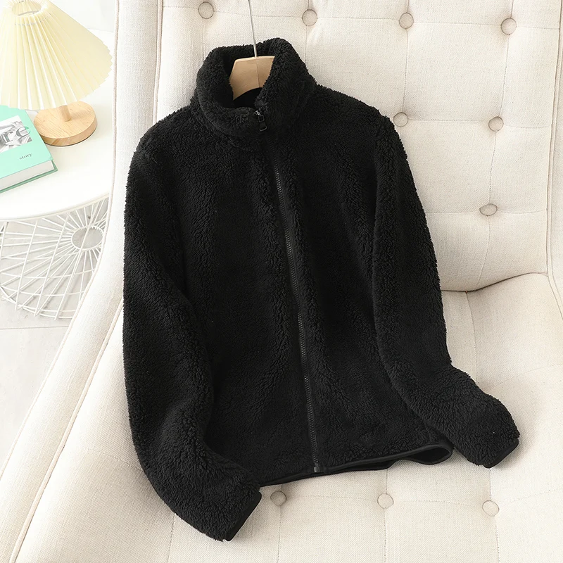 Women's Fleece Jacket – Soft Coral Fleece – Relaxed Fit – Reversible – High Neck