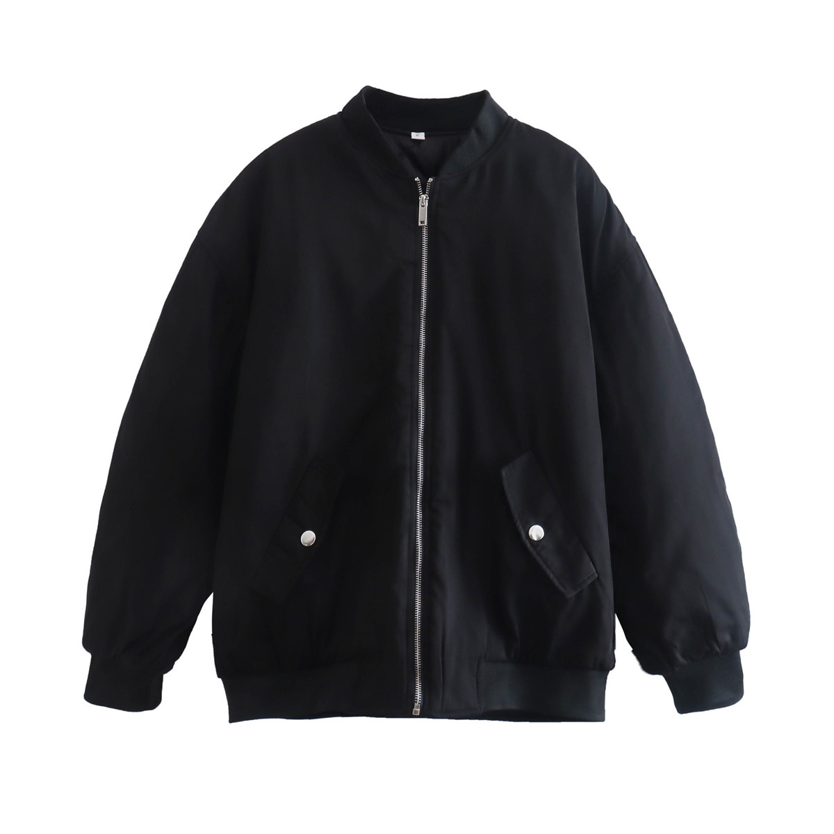 Women's Bomber Jacket – Oversized Fit – Padded Design – Zipper – Ribbed Hem Casual