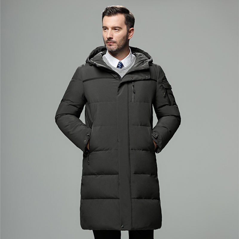 Men’s Puffer Coat - Synthetic - Insulated - Full Length - Adjustable Hood & Cuffs