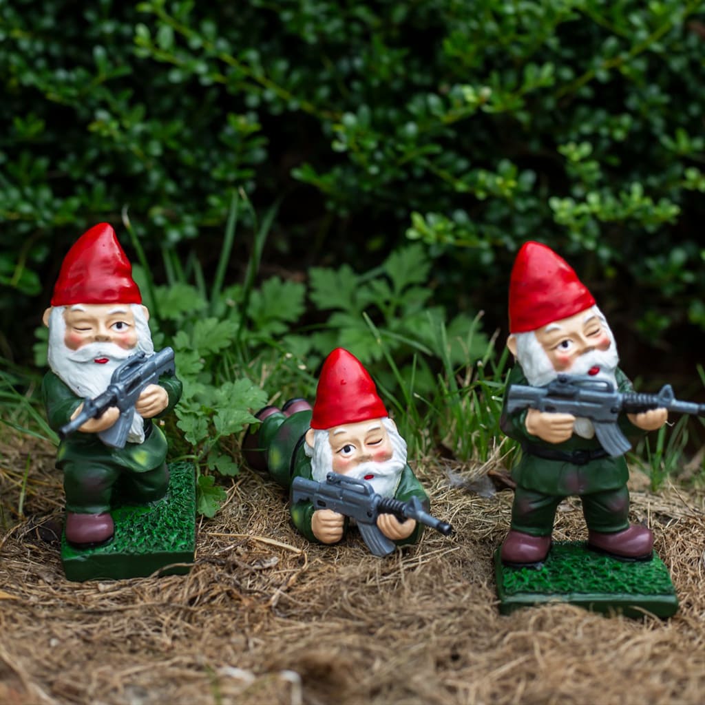 Whimsical Resin Soldier Garden Gnome Statue