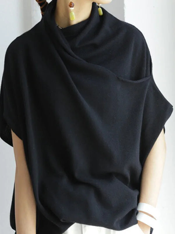 Women's Poncho Blouse - Loose Fit - Soft Knit - Elegant Cowl Neck