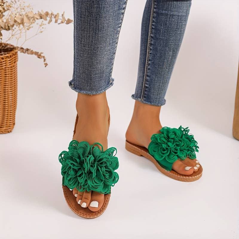 Dame Sandaler - Flad Sål - Blomsterdetalje - Komfort & Stil til Hverdag