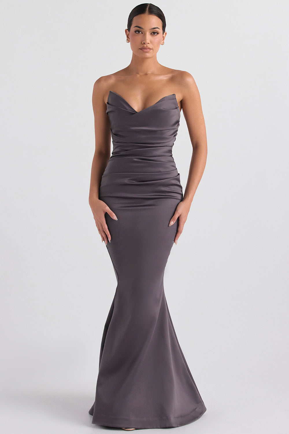 Dame Aftenkjole – Stropløs – Havfruesnit – Satin – Gulvlang Elegant Pasform