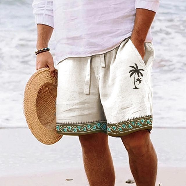 Men's Swim Shorts – Relaxed Fit – Graphic Print – Breathable Fabric – Knee Length