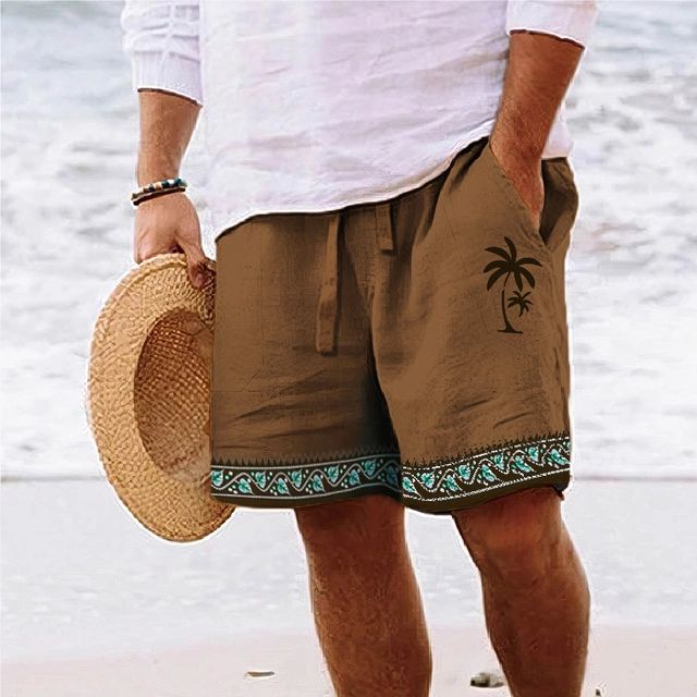 Men's Swim Shorts – Relaxed Fit – Graphic Print – Breathable Fabric – Knee Length
