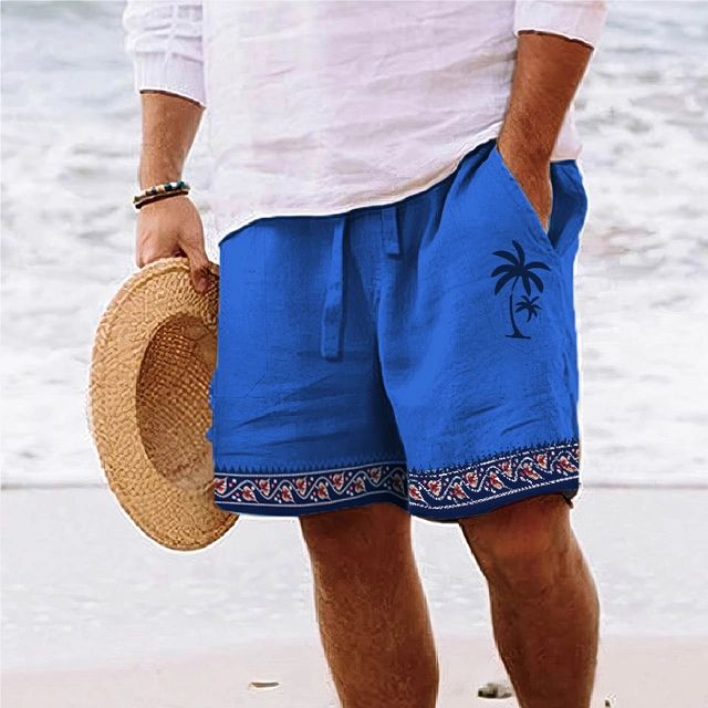 Men's Swim Shorts – Relaxed Fit – Graphic Print – Breathable Fabric – Knee Length