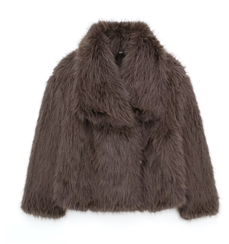 Women's Fur Jacket - Soft Faux Fur - Elegant Oversized Collar - Luxurious Warm Comfort