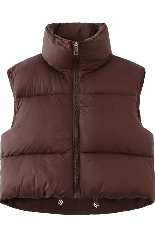 Women’s Vest - Synthetic - Oversized Fit - High Stand Collar - Cropped Length