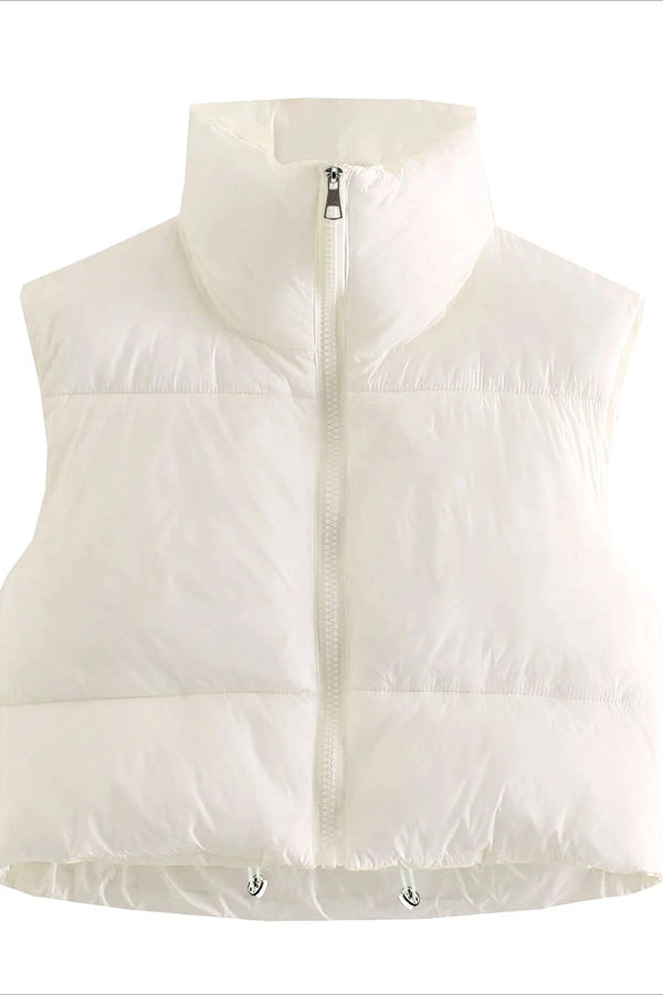Women’s Vest - Synthetic - Oversized Fit - High Stand Collar - Cropped Length